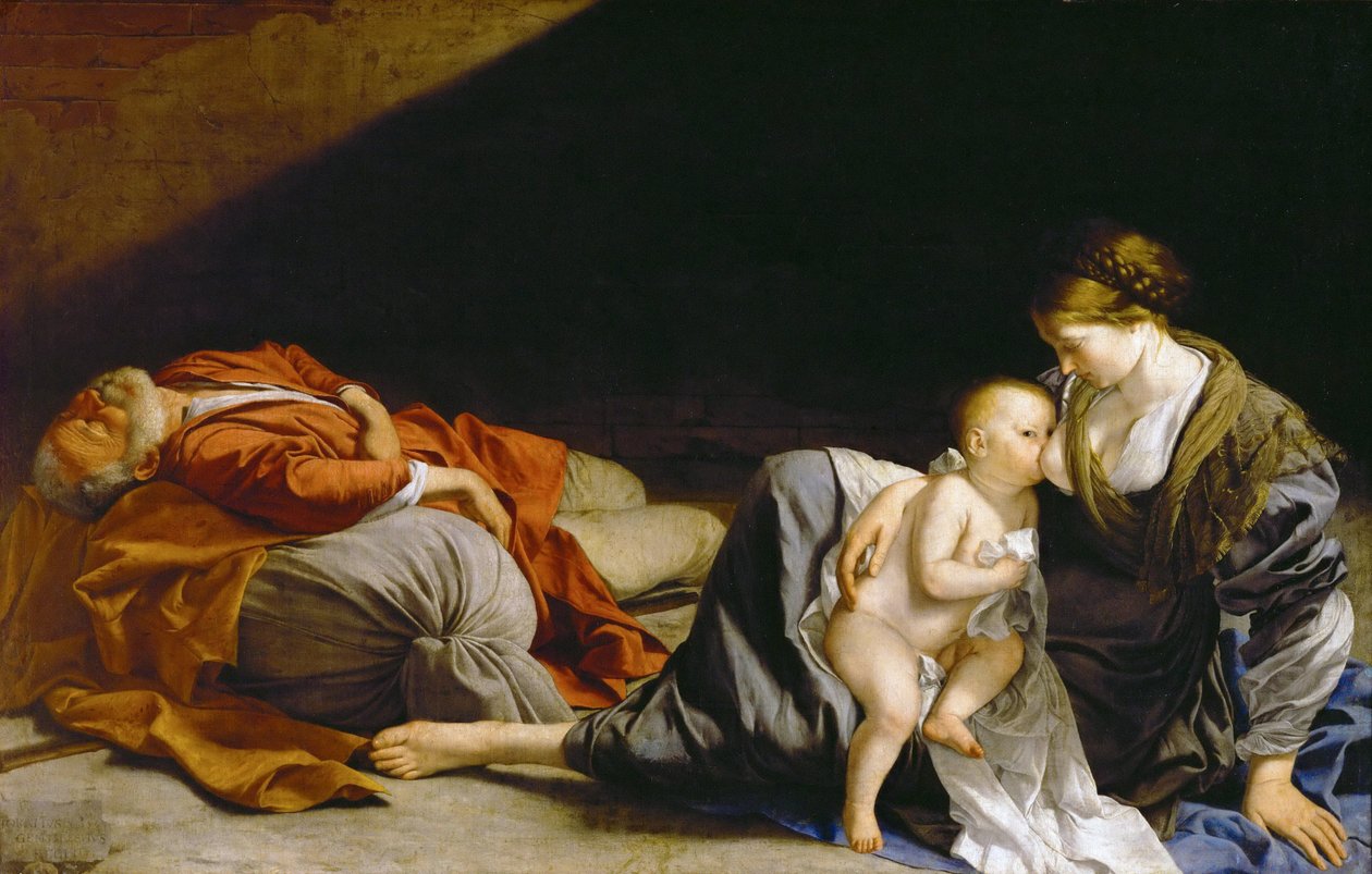 El descanso durante la huida a Egipto - Orazio Gentileschi. Museo de Historia del Arte, Viena de Orazio Gentileschi