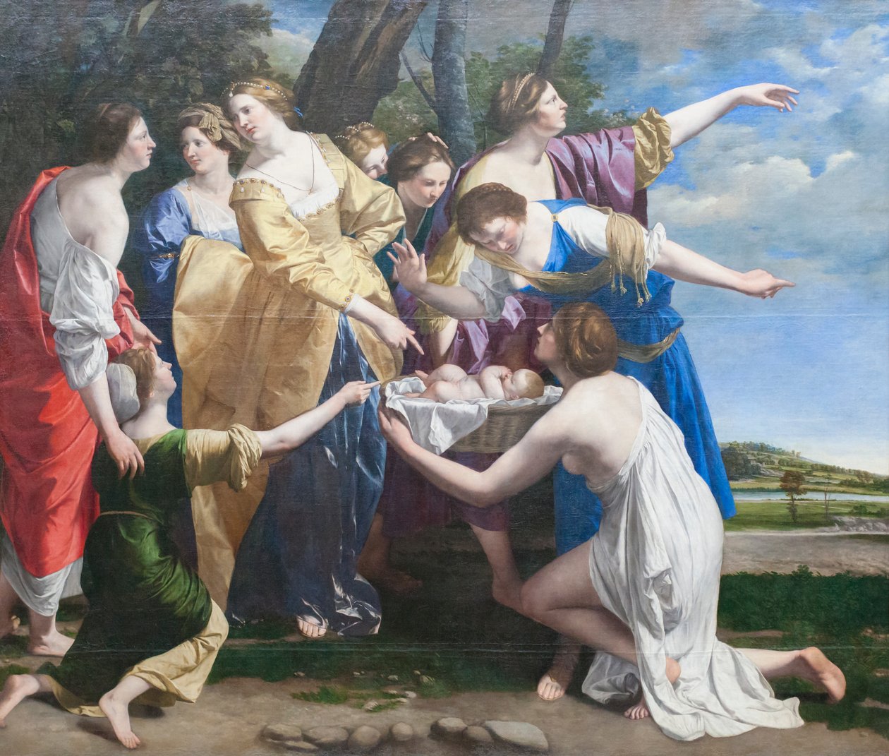 El hallazgo de Moisés, principios de la década de 1630 (óleo sobre lienzo) de Orazio Gentileschi
