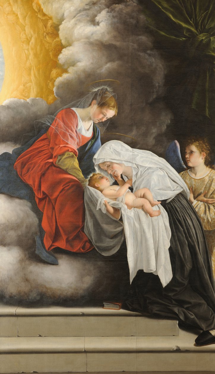 La Virgen y el Niño con Santa Francisca Romana de Orazio Gentileschi