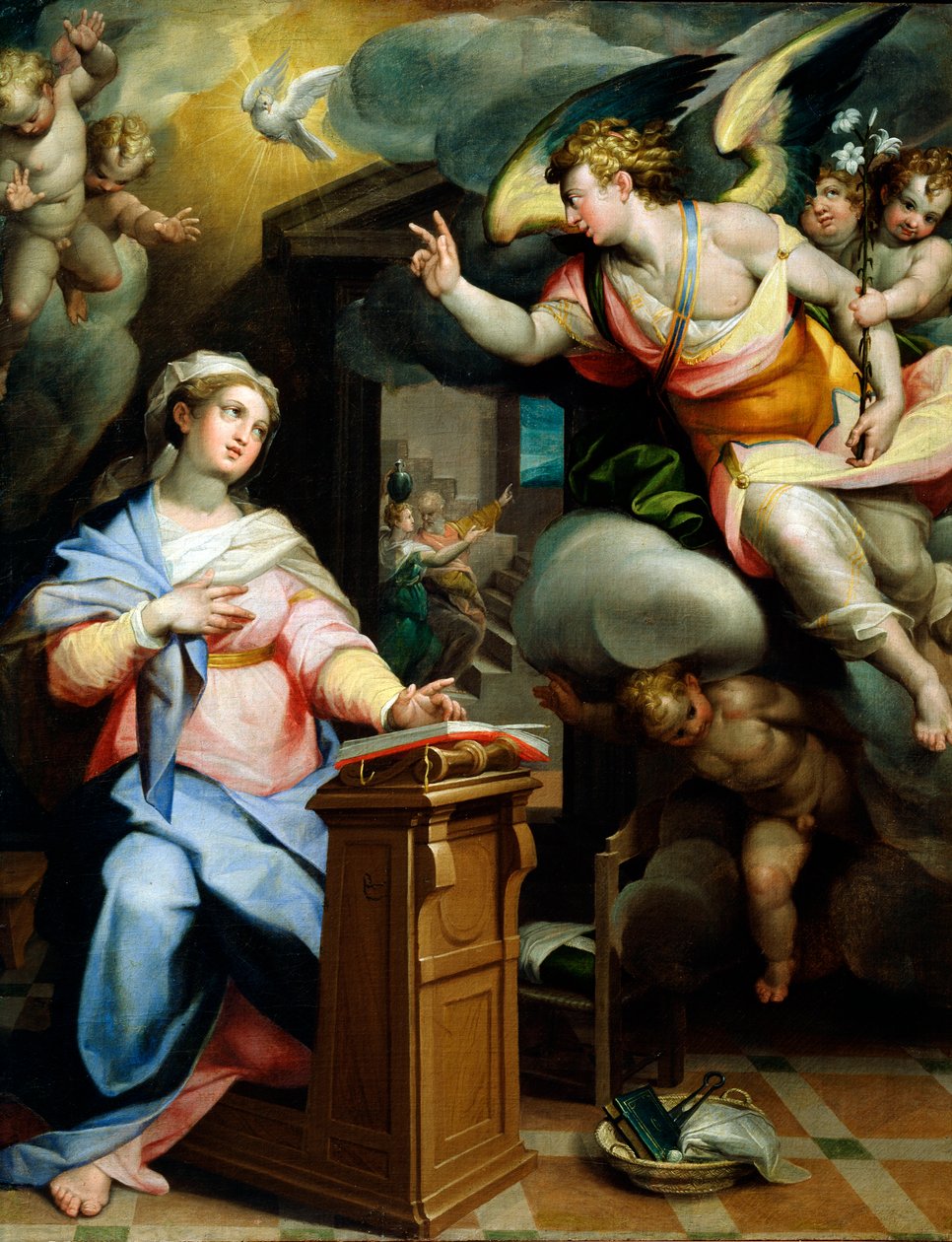 La Anunciación, 1560s de Orazio Samacchini