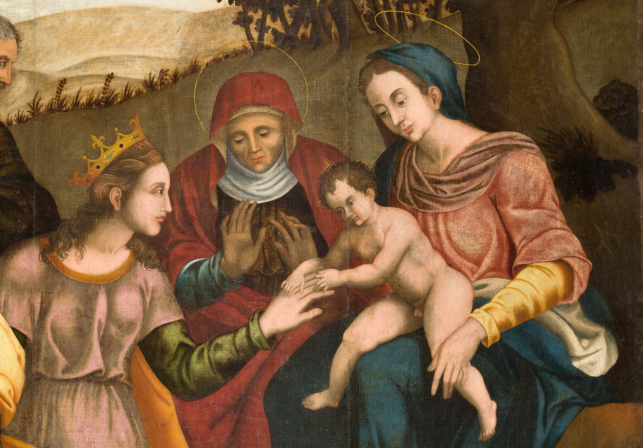 Matrimonio de Santa Catalina, detalle de Orazio da Spinazzola Iacobetta