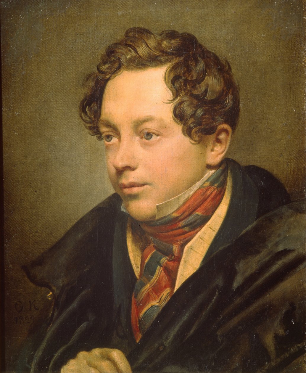 Retrato del artista Pyotr Basin 1794-1881, 1829 de Orest Adamovich Kiprensky
