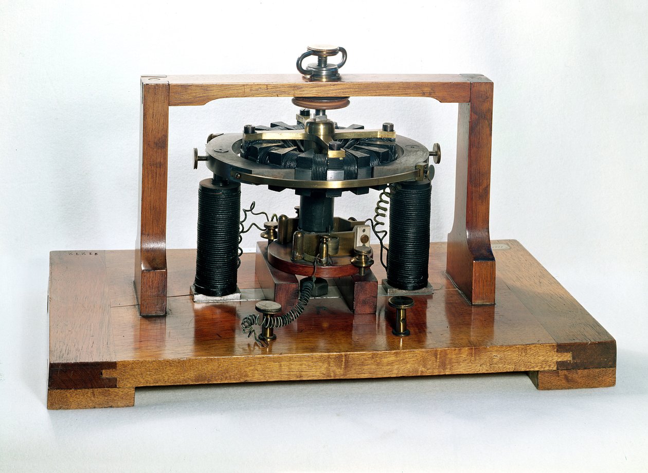 Copia de la macchinetta electromagnética inventada por Antonio Pacinotti (1841-1912) en 1860, 1888 de Oreste Cini