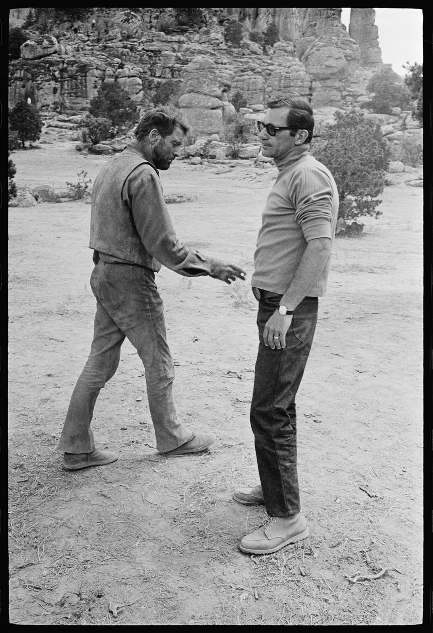 Burt Lancaster con Sydney Pollack en el set de 