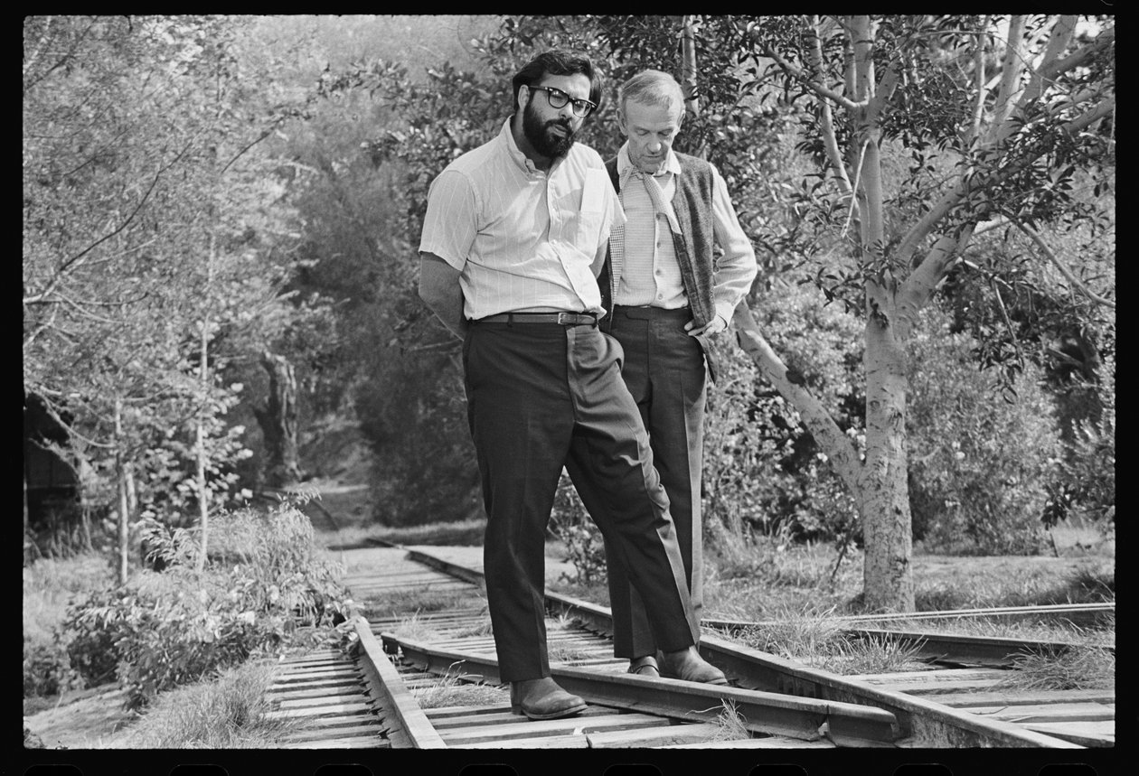 Francis Ford Coppola y Fred Astaire en el set de 