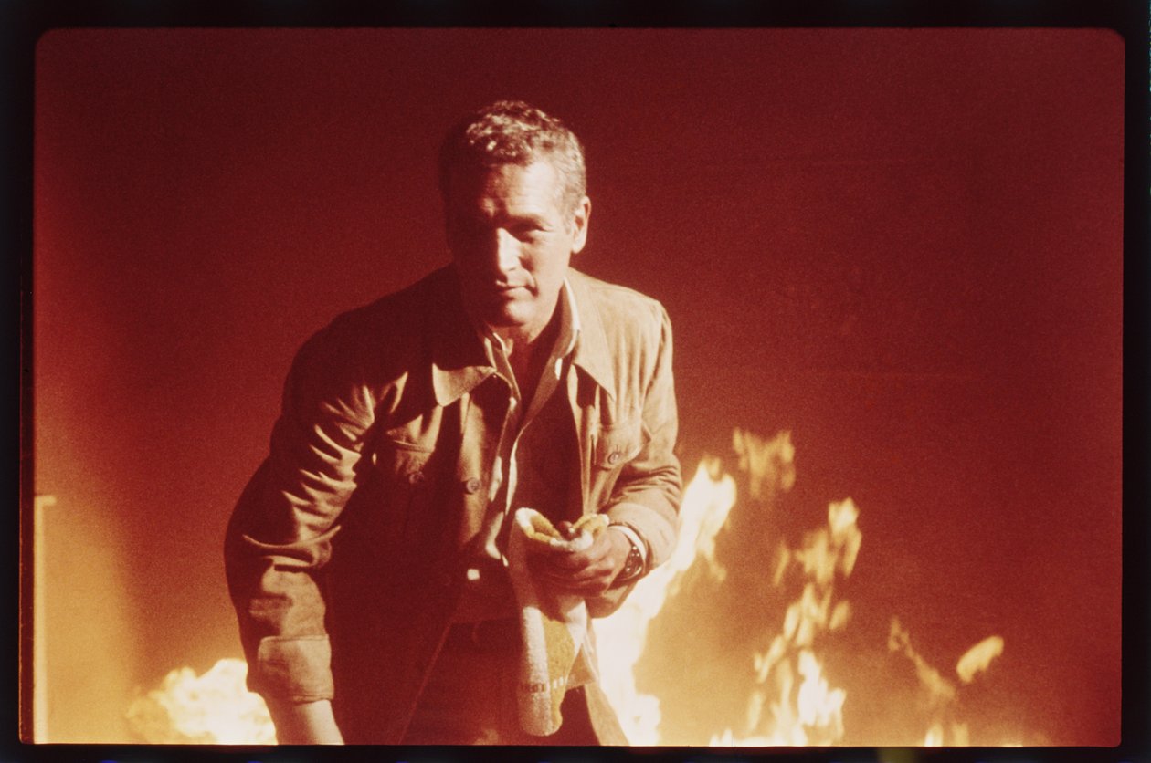 Paul Newman en el set de 