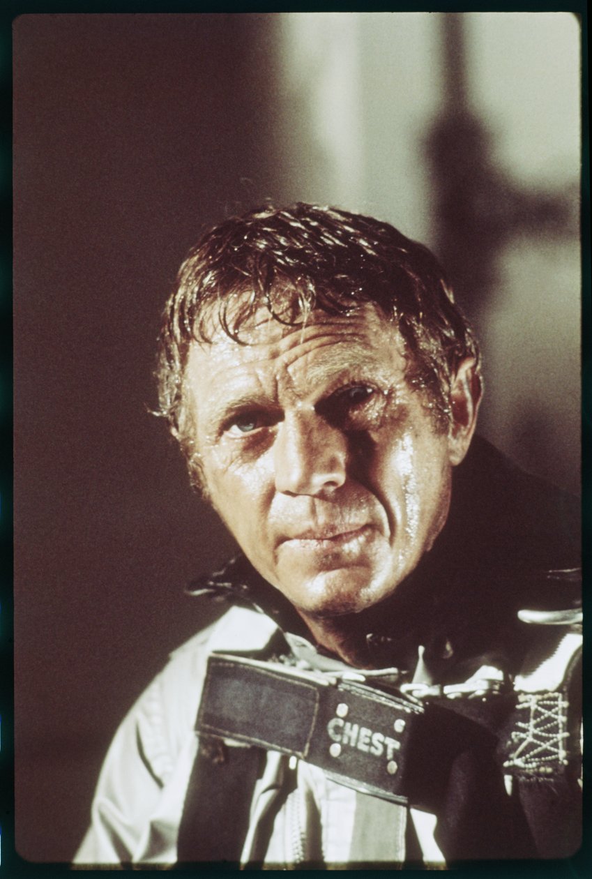 Steve McQueen en el set de 