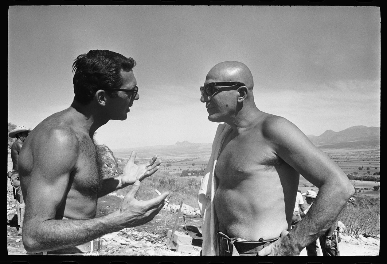Sydney Pollack y Telly Savalas en el set de 