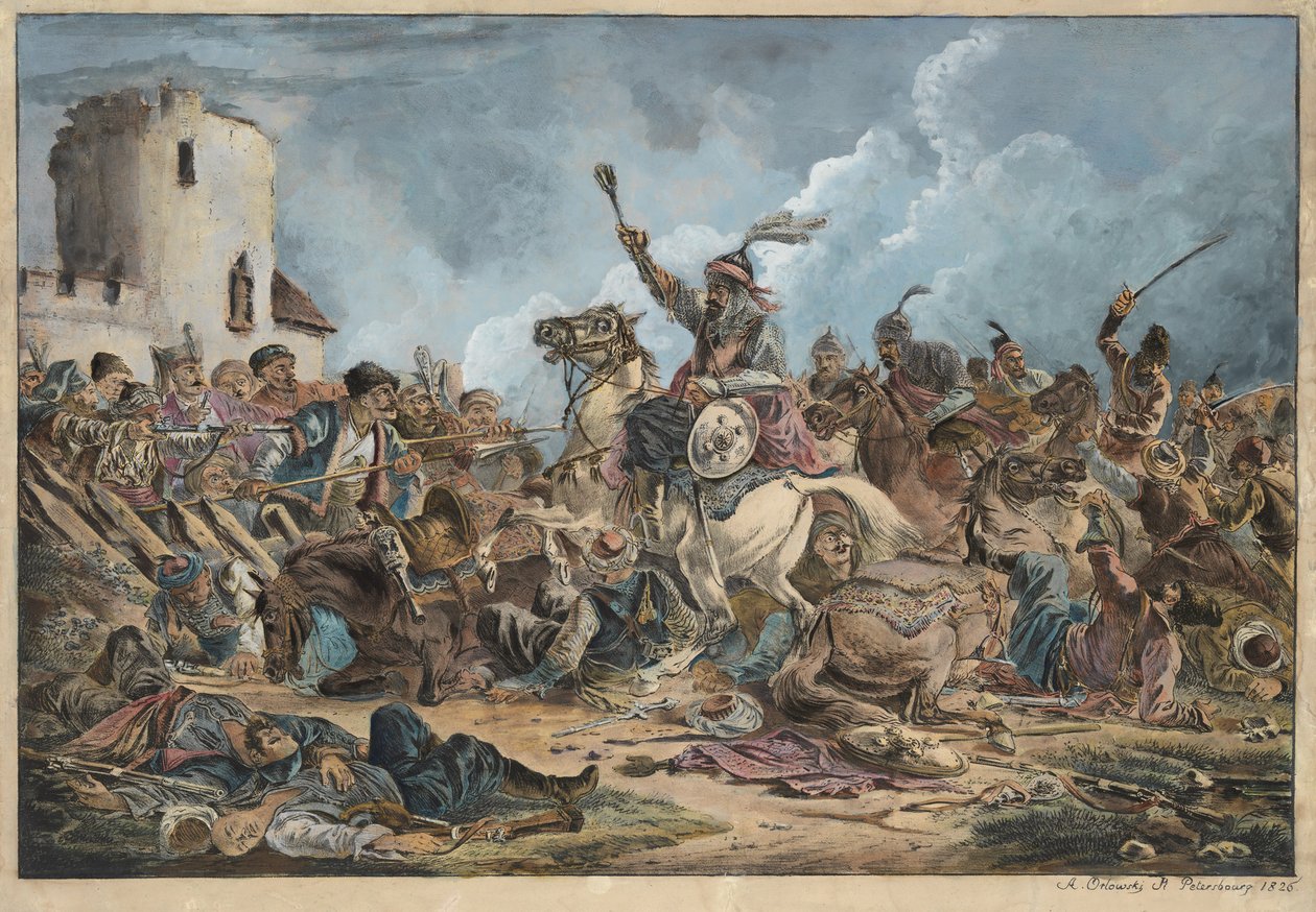 Batalla entre los georgianos y las tribus montañesas de Orlowski