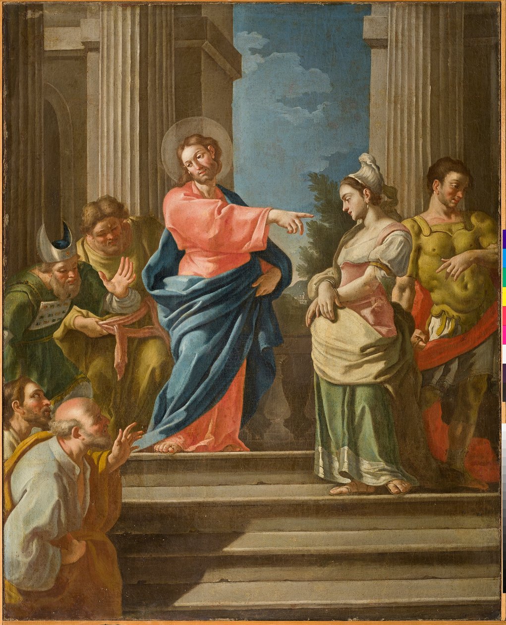 Jesús y la adúltera, segunda mitad del siglo XVIII (óleo sobre lienzo) de Oronzo Tiso