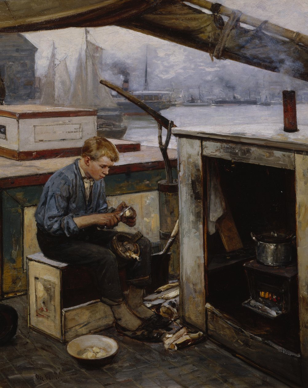 Niño de Førstereis (óleo sobre lienzo) de Oscar Arnold Wergeland