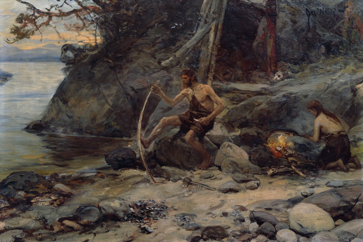 gente de la edad de piedra de Oscar Arnold Wergeland