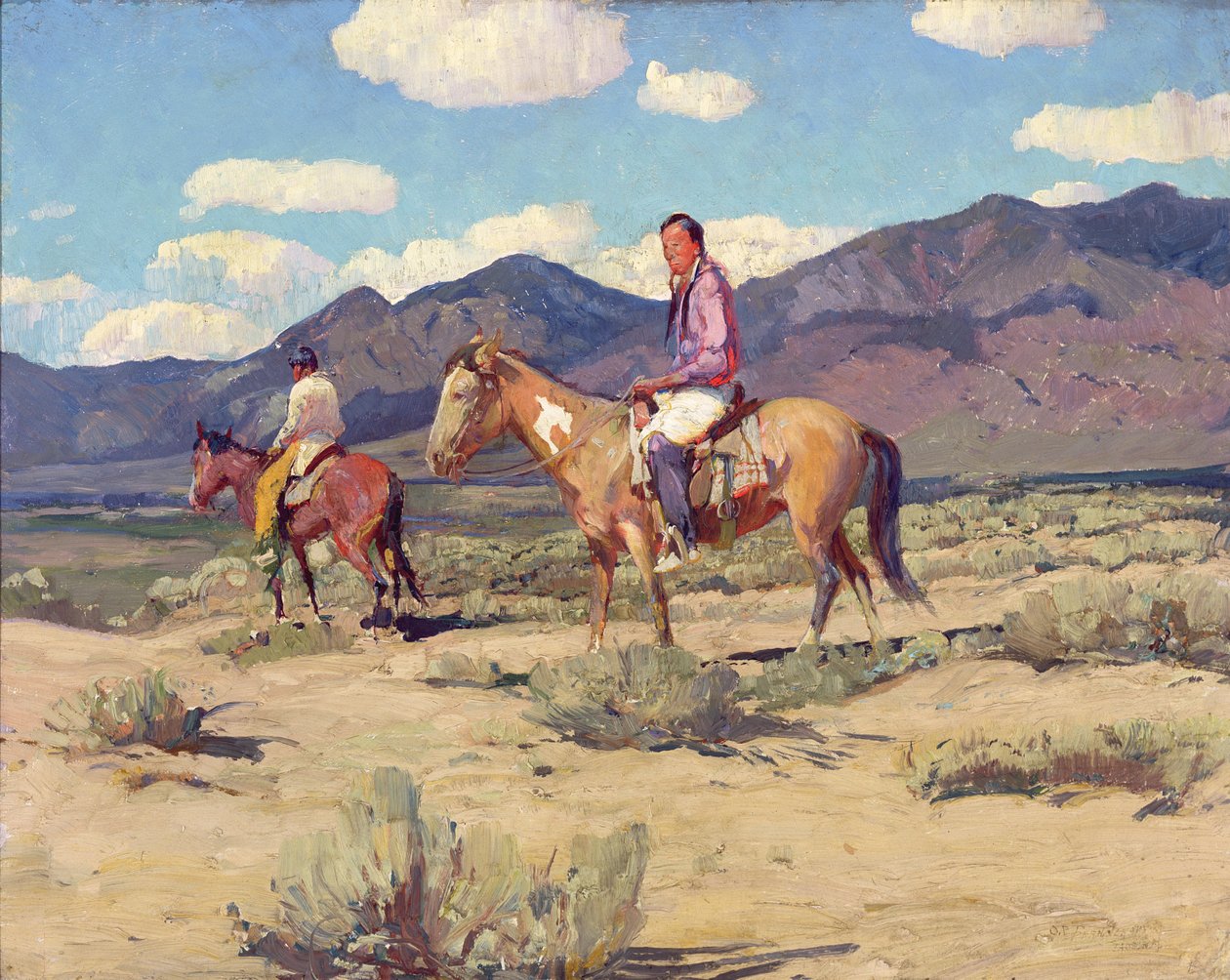 Bravos de las montañas de Taos (óleo sobre tabla) de Oscar Edward Berninghaus