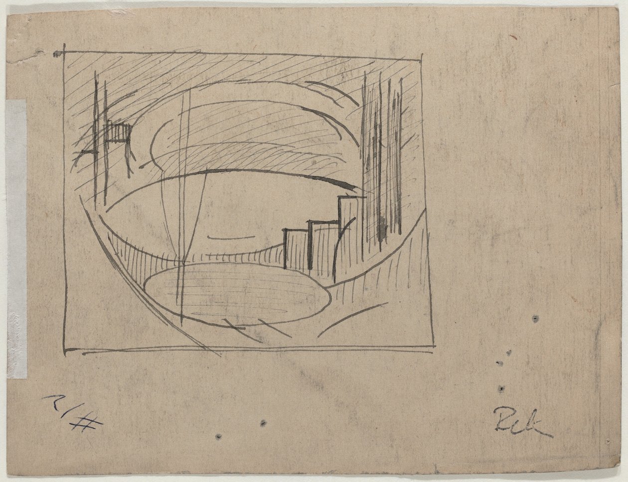 Estudio para "Soho" (verso) de Oscar F. Bluemner