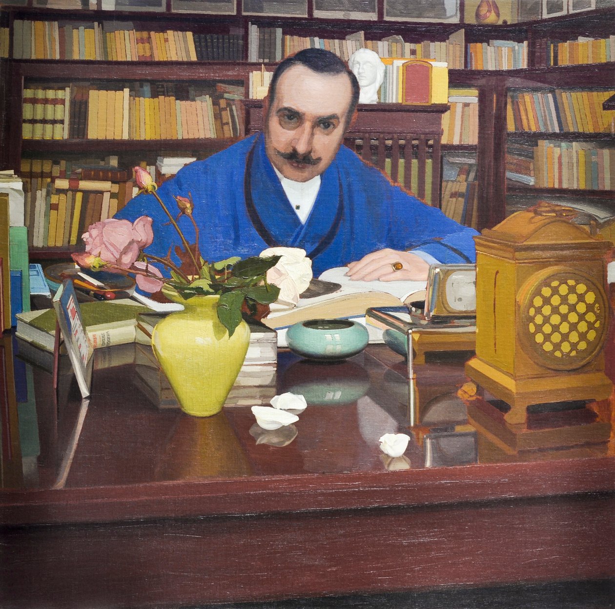 Ugo Ojetti en el estudio, c.1908-09 (óleo sobre lienzo) de Oscar Ghiglia