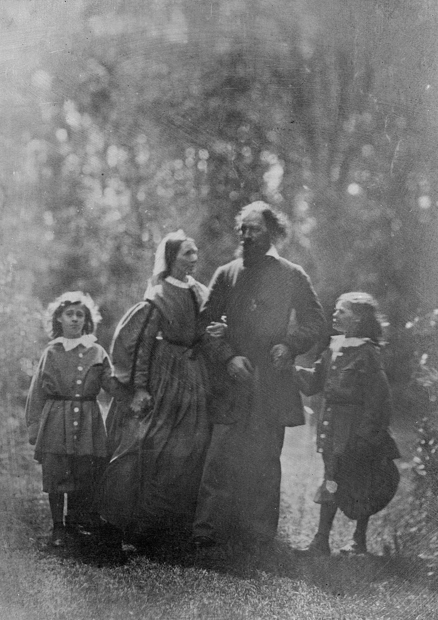 Alfred, Lord Tennyson con su esposa Emily y dos hijos, Hallam y Lionel, c.1862 (impresión de albúmina) de Oscar Gustav Rejlander