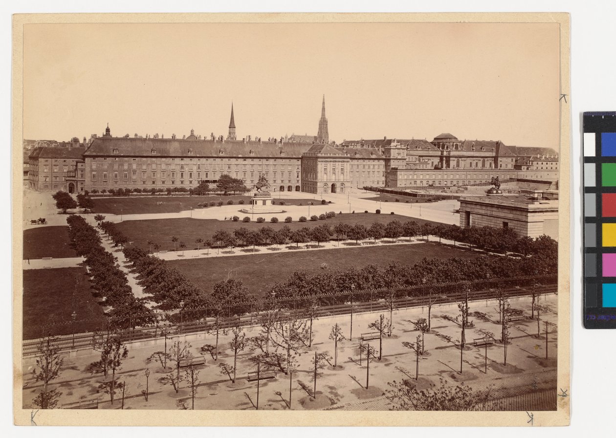 1. Burg - Heldenplatz - Vista hacia el ala Leopoldina del Hofburg de Oscar Kramer