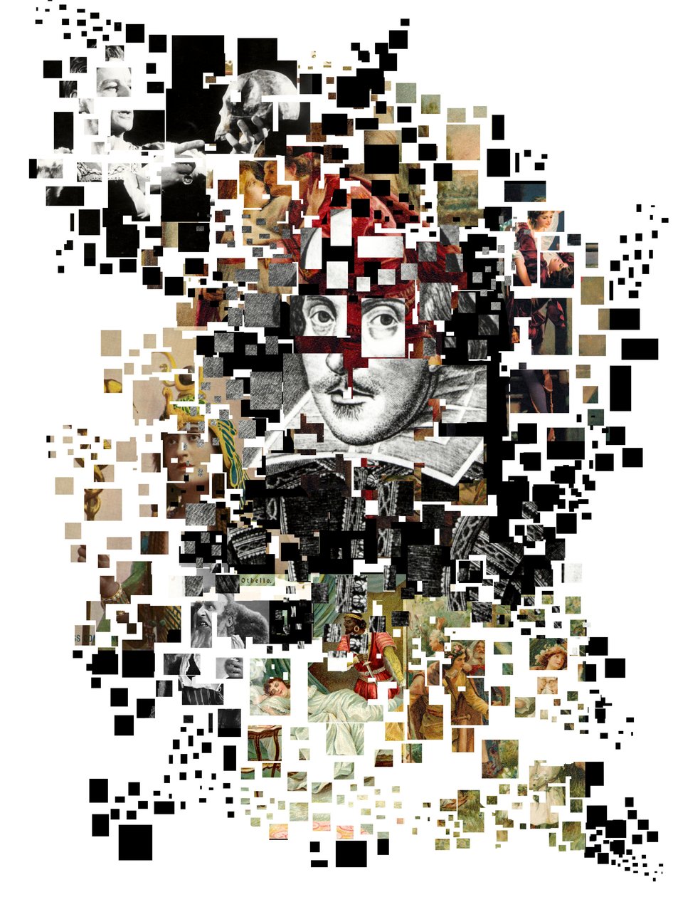 Collage de William Shakespeare (impresión de Oscar Vila Nieto