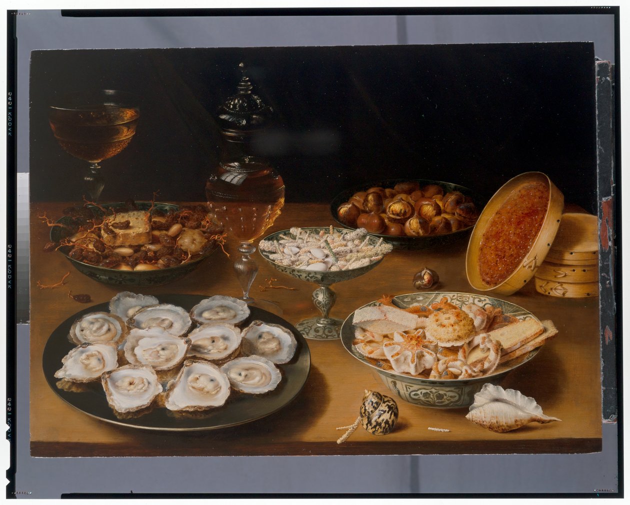 Bodegón de ostras en plato de estaño de Osias the Elder Beert
