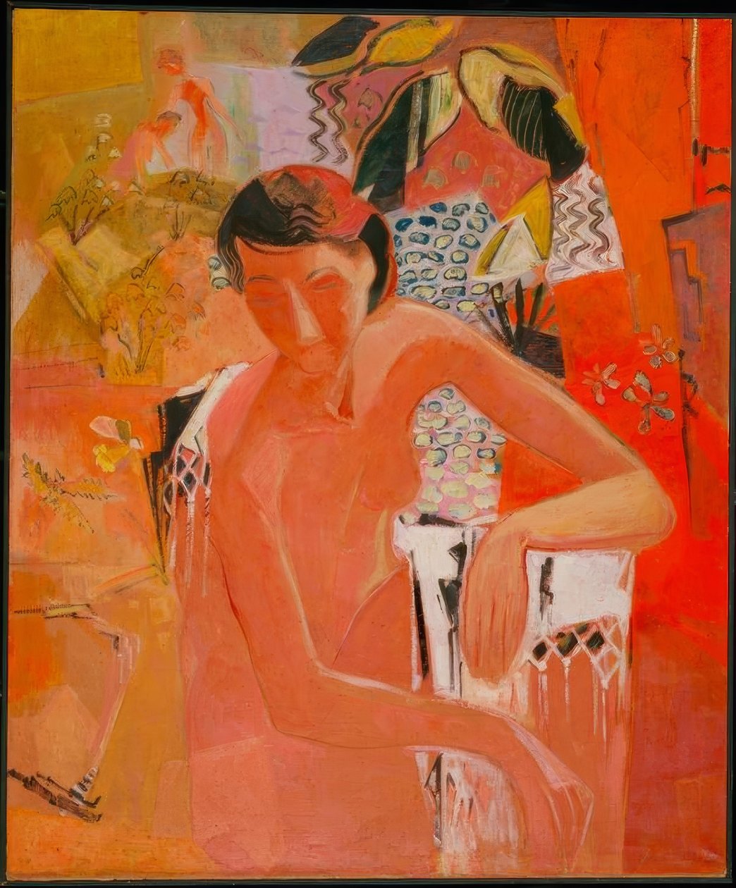 Bañista con chal con flecos. 1940 Lienzo, 119 × 98,5 cm Inv. A 6/50 Museo am Ostwall, Dortmund, Alemania de Oskar Moll