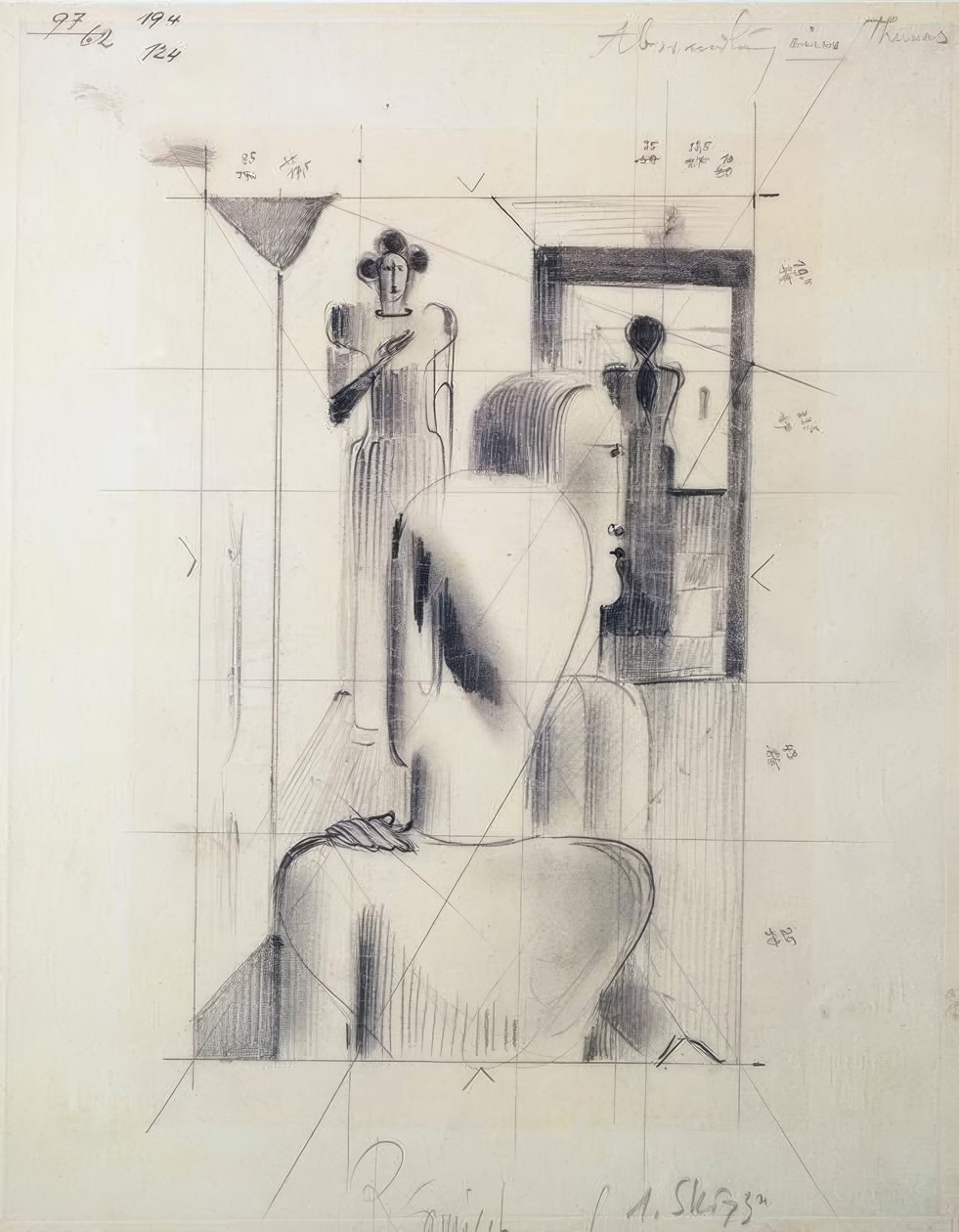 Figuras en una habitación de Oskar Schlemmer