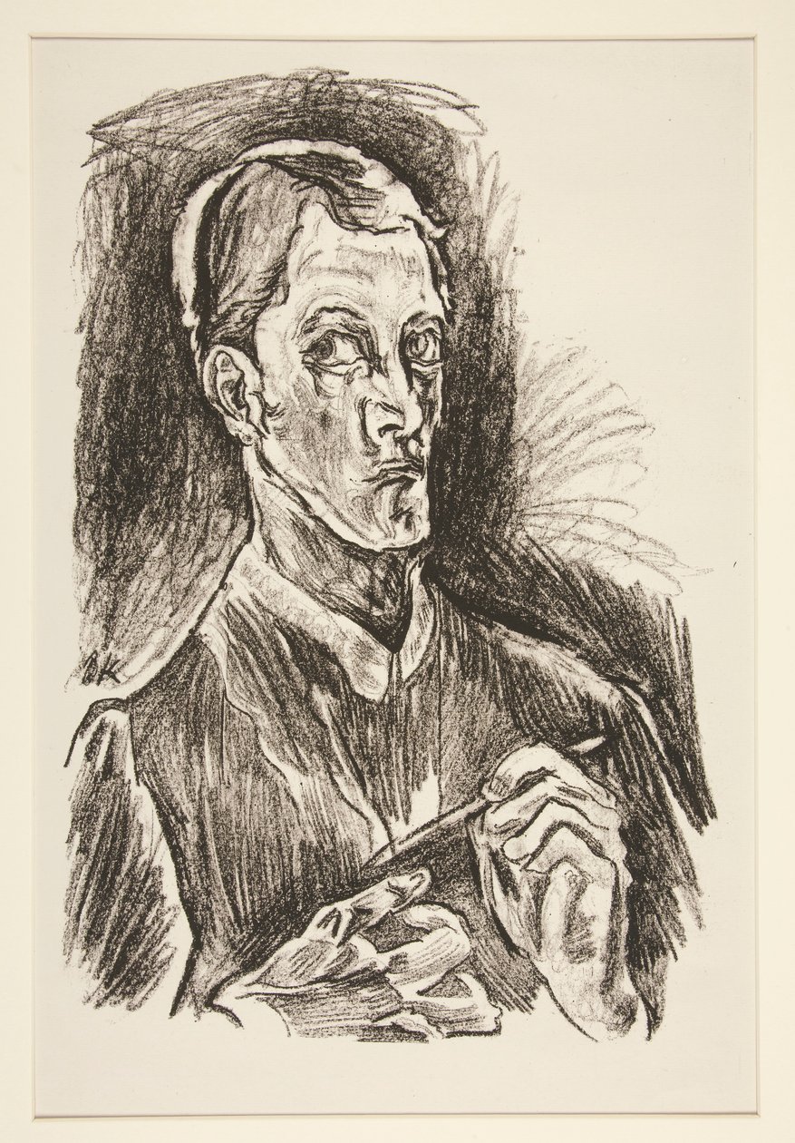 Autorretrato, del portafolio de Oskar Kokoschka