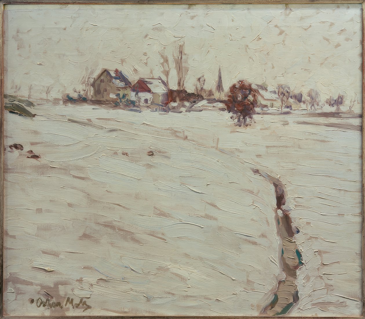 Paisaje nevado cerca de Grafrath de Oskar Moll