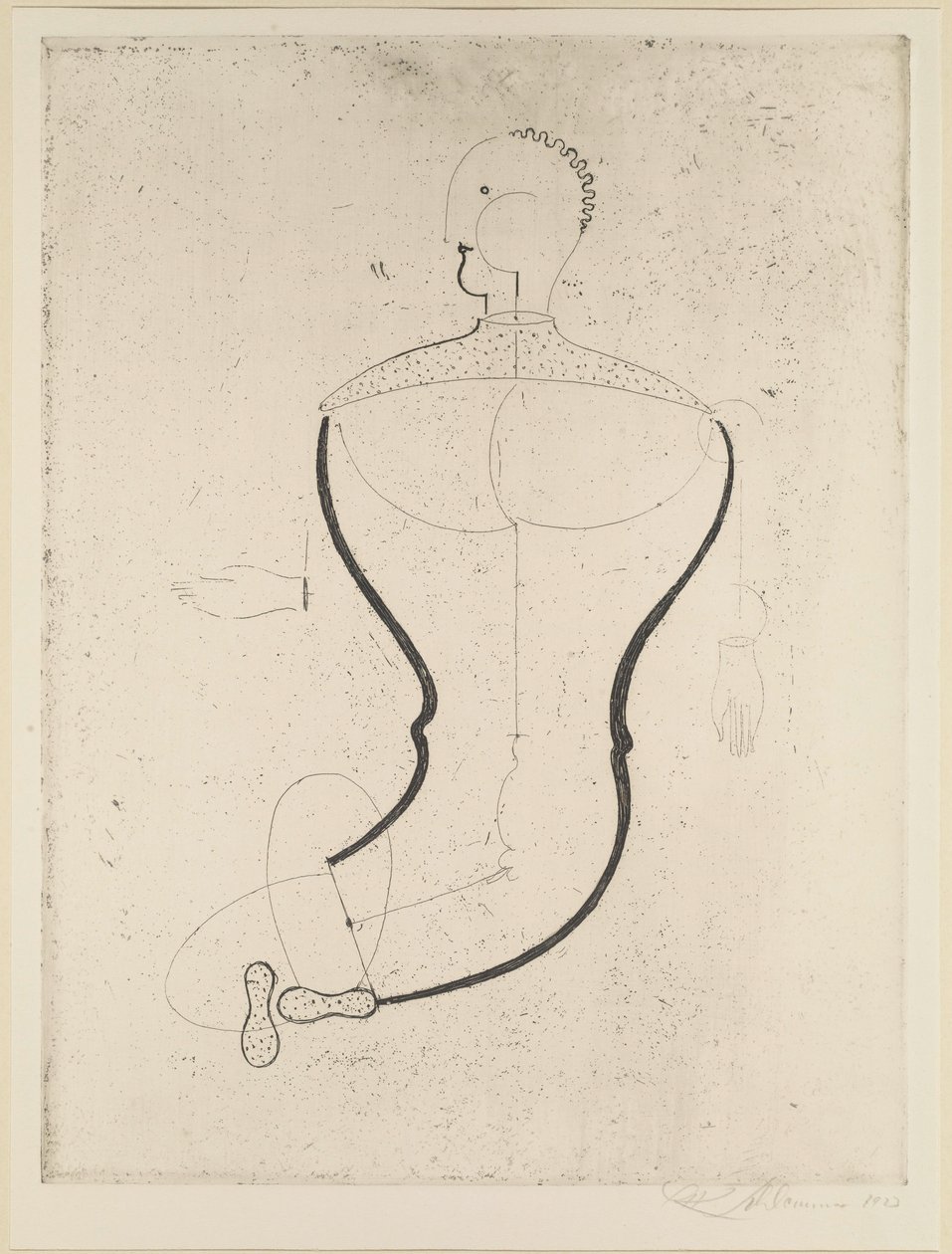 Figura abstracta a la izquierda de Oskar Schlemmer