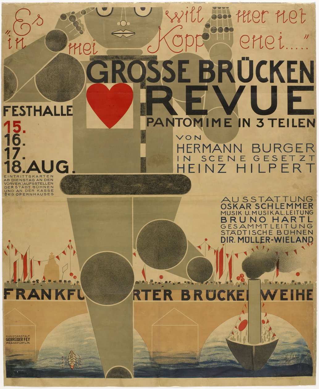 Cartel para la Gran revista del puente de Oskar Schlemmer