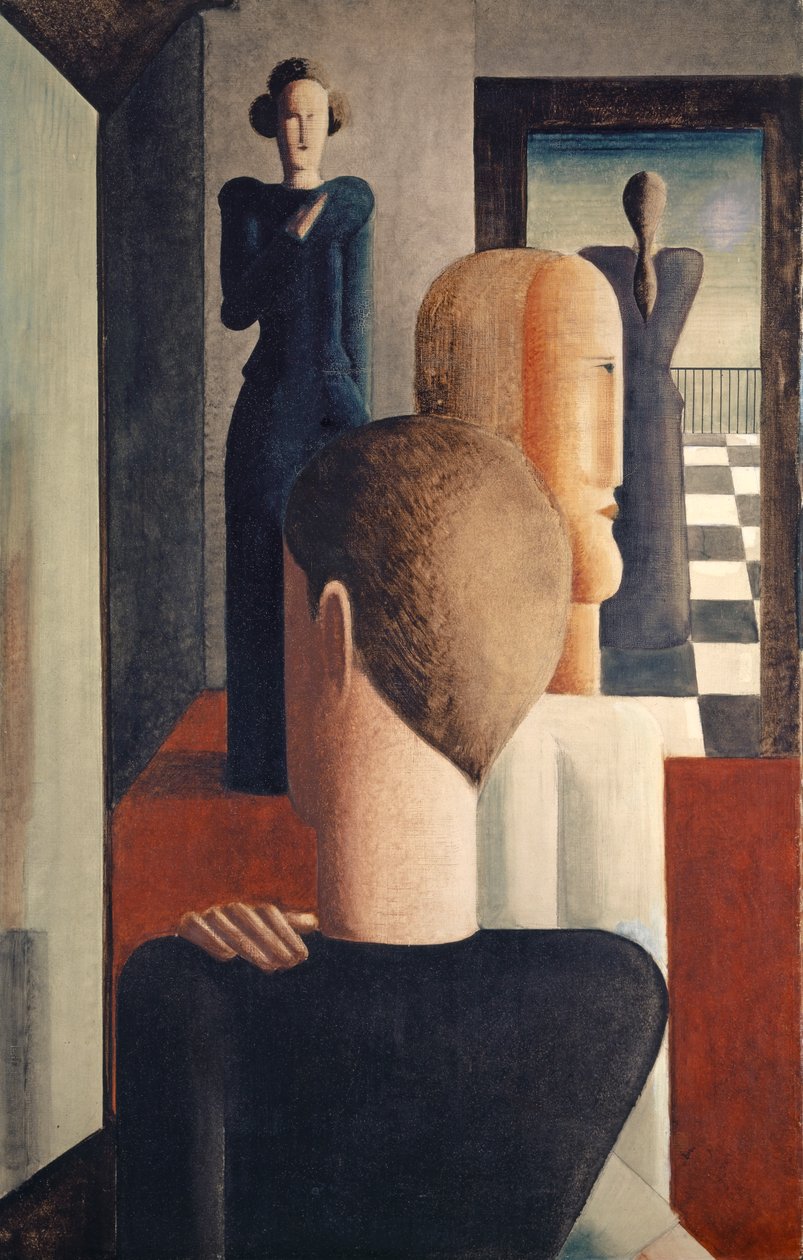 Interior con cinco figuras, romano de Oskar Schlemmer