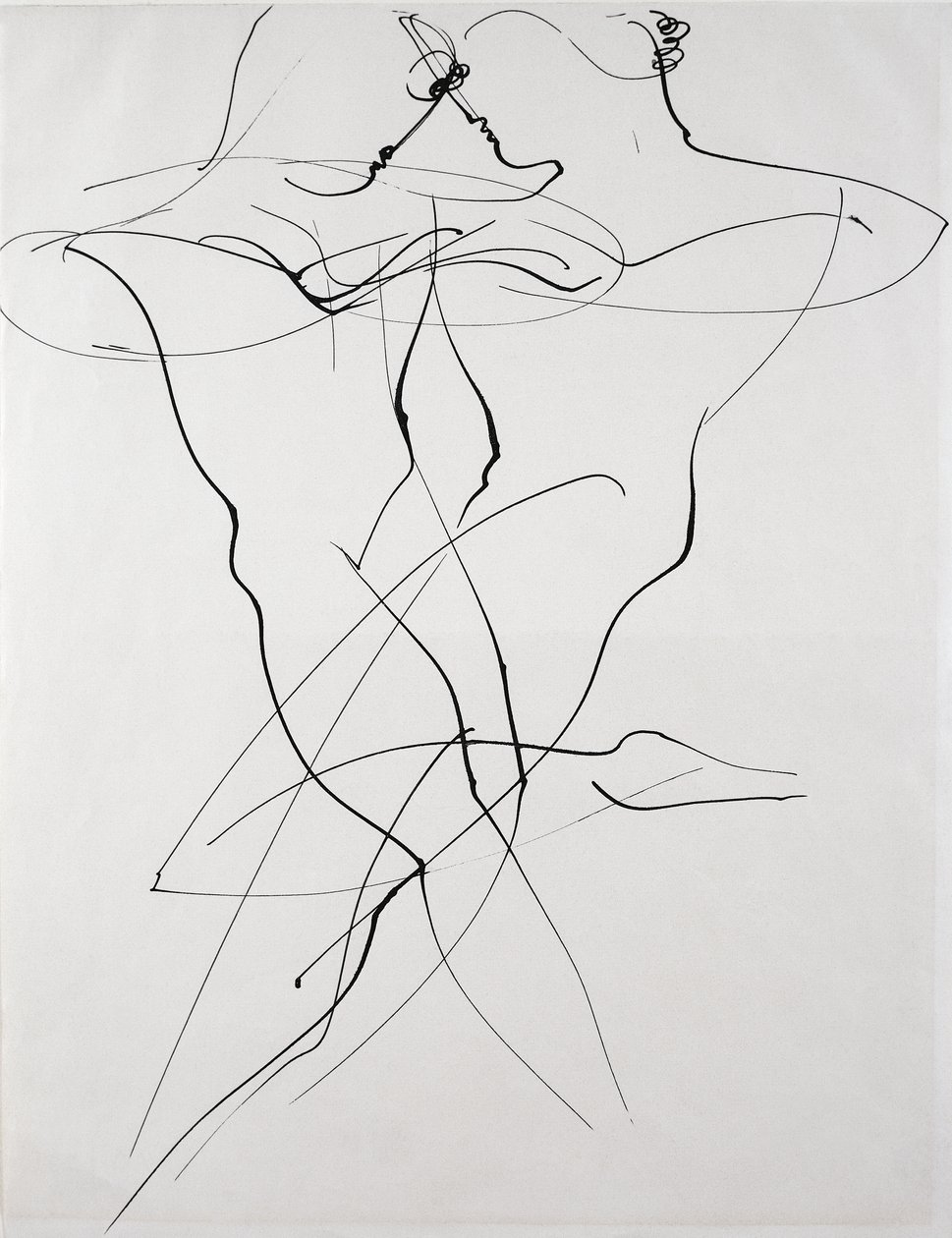 Dos figuras en movimiento opuesto, danza de Oskar Schlemmer