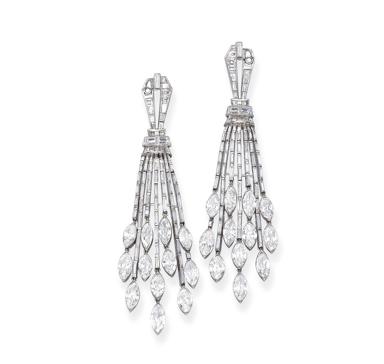 Par de pendientes Art Deco, c.1930 de Ostertag Ostertag