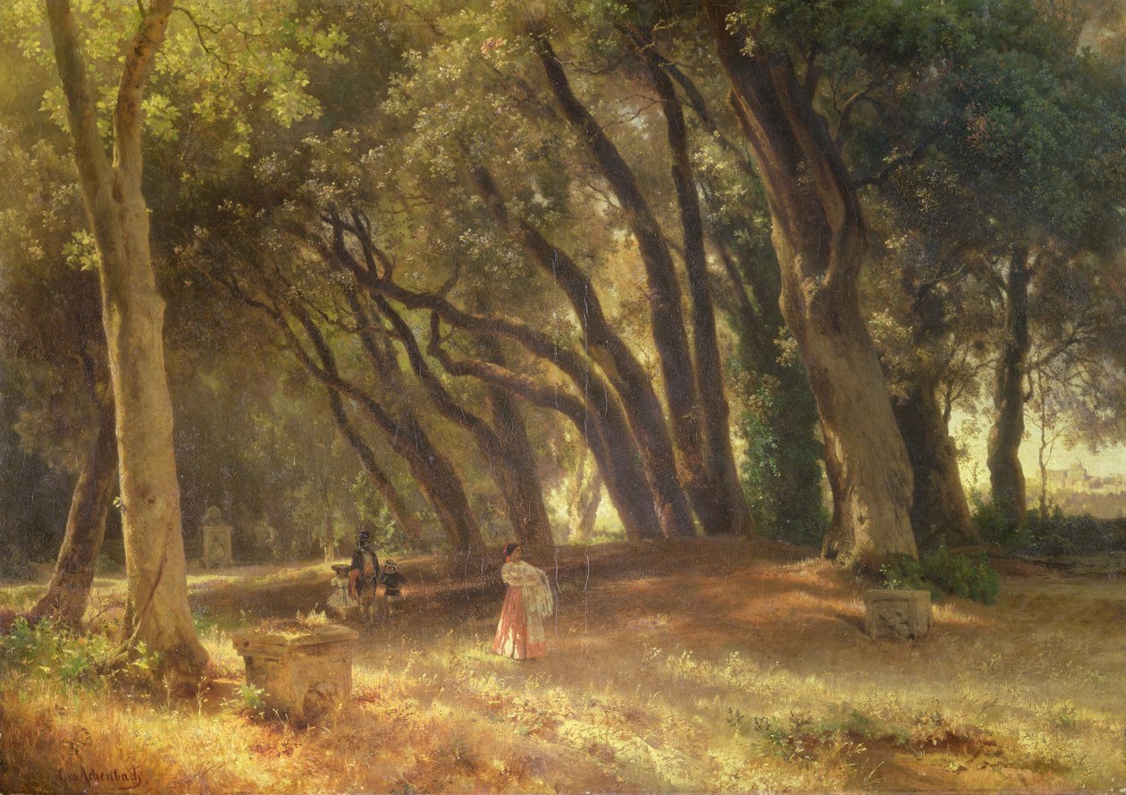 En el jardín de la Villa Borghese de Oswald Achenbach