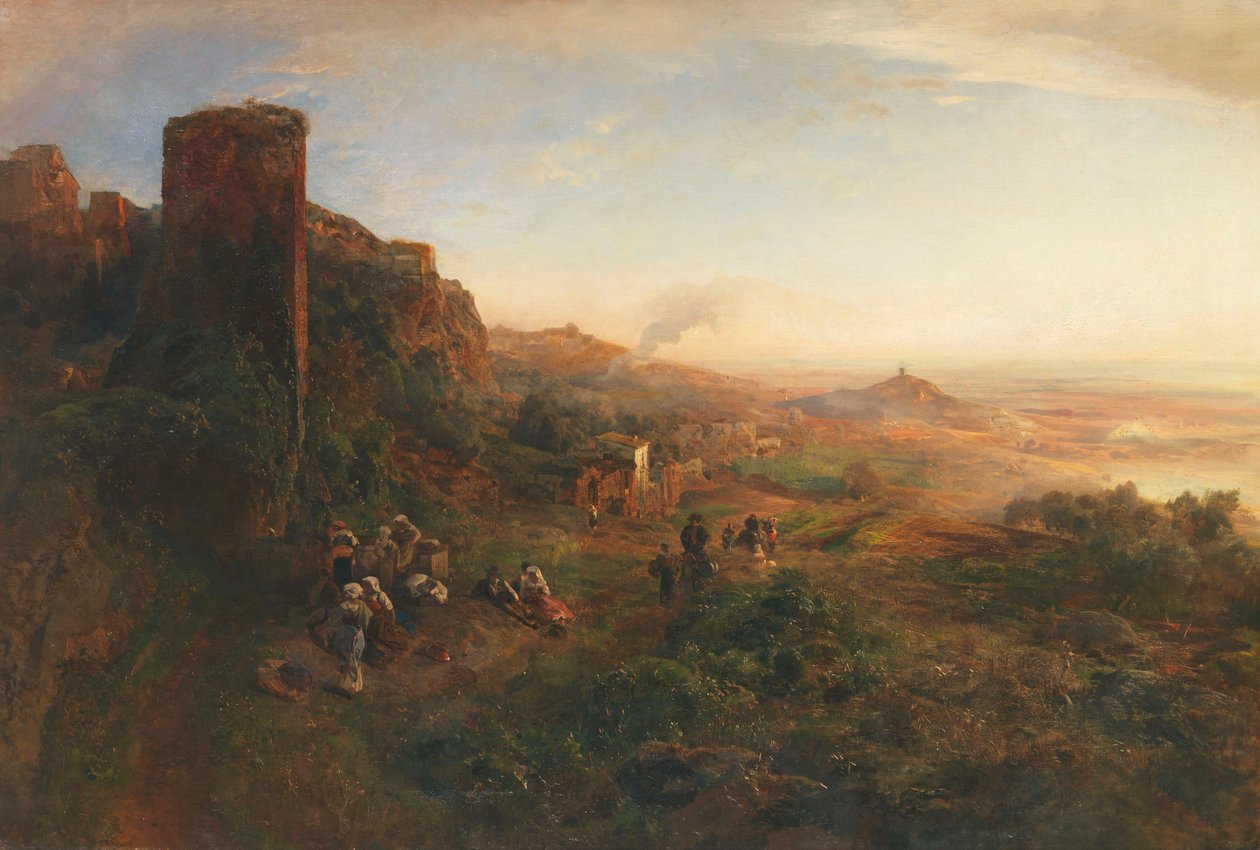 Oswald Achenbach Ambiente nocturno en las colinas de Alban de Oswald Achenbach