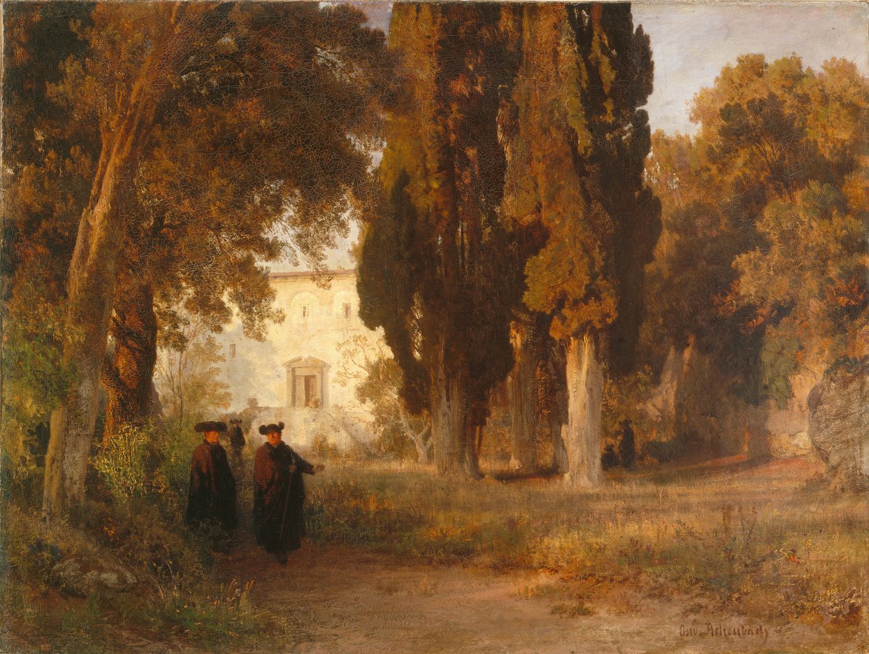 El jardín del monasterio, después de 1857 de Oswald Achenbach