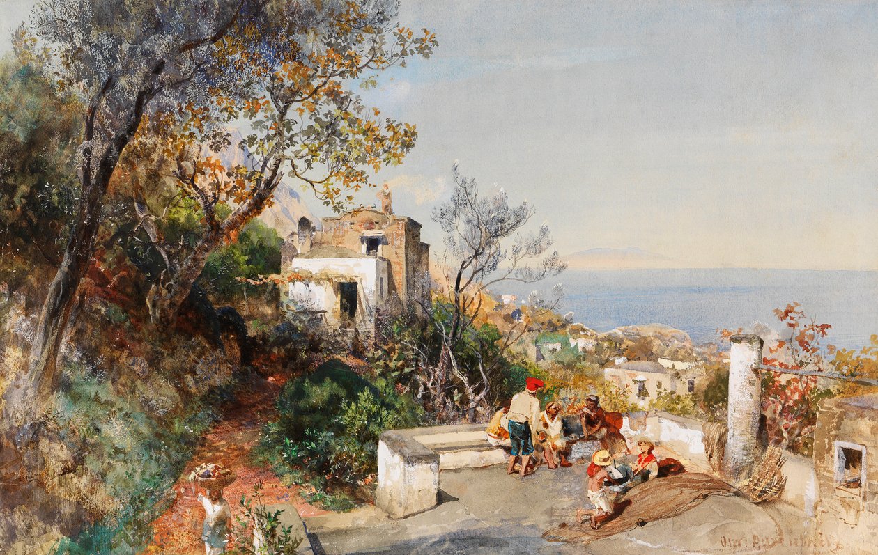 Vista de la bahía de Nápoles de Oswald Achenbach