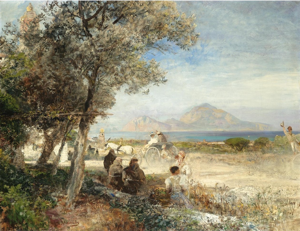 Vistas al Golfo de Nápoles de Oswald Achenbach