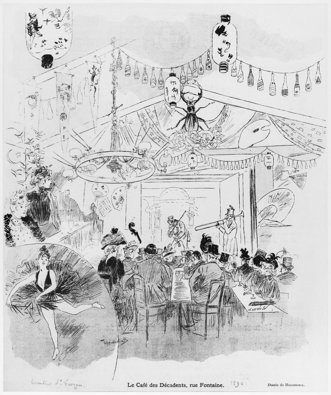 Café des Décadents, 16bis rue Fontaine, París, 1890 de Oswald Heidbrinck