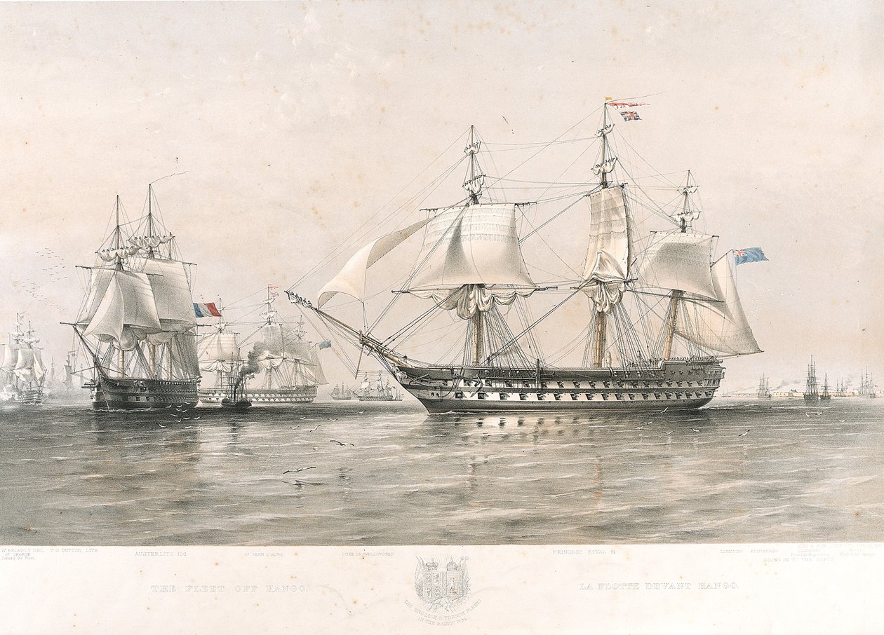 Las flotas inglesa y francesa en el Báltico de Oswald Walters (after) Brierly