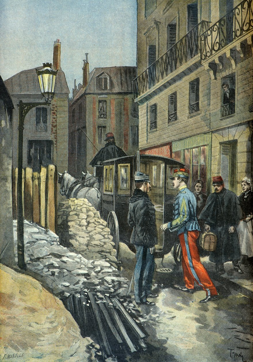 Detención del teniente coronel Picquart en el asunto Dreyfus en 1898 (Grabado) de Oswaldo Tofani