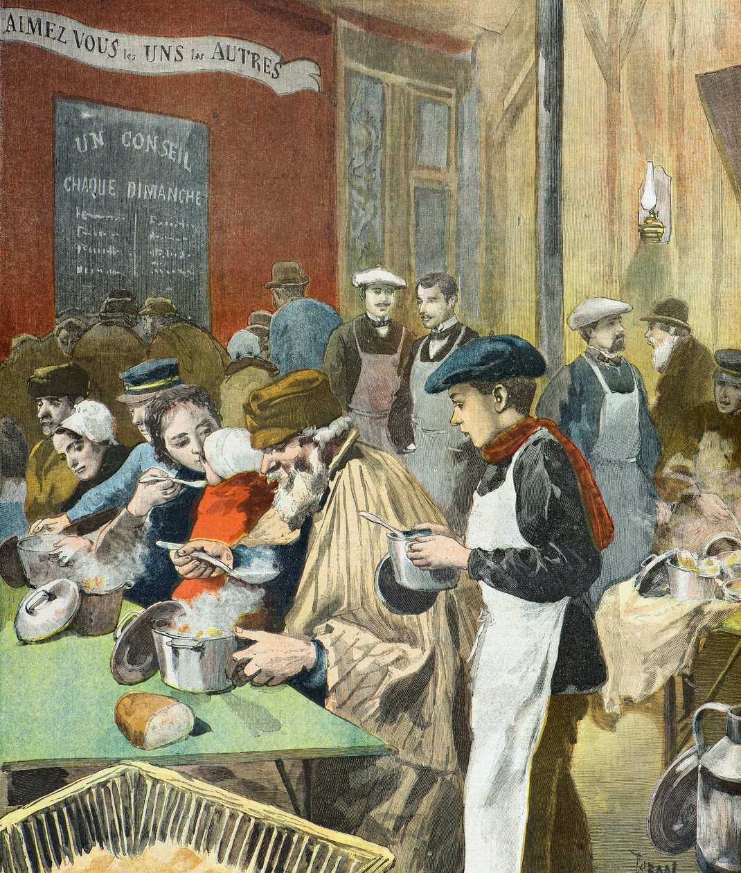 Caridad para los estudiantes parisinos de Oswaldo Tofani