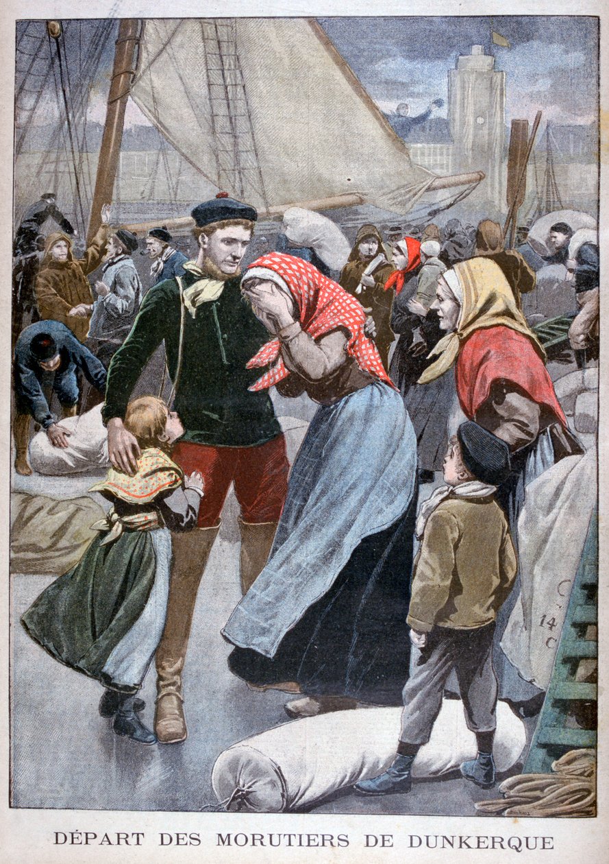 Salida de los barcos de pesca de bacalao de Dunkerque, 1900 de Oswaldo Tofani