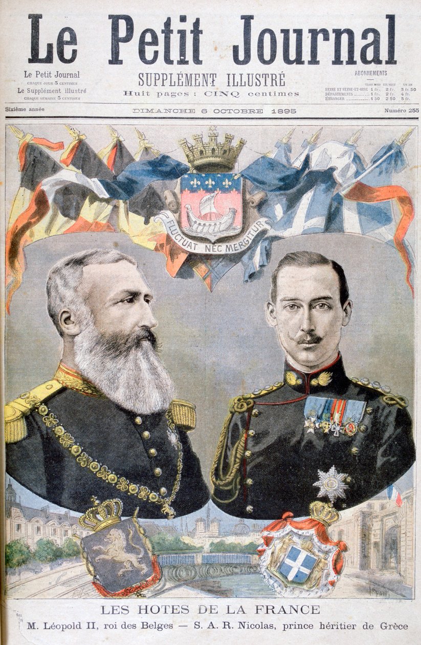 Rey Leopoldo II de Bélgica y Príncipe Nicolás de Grecia y Dinamarca, 1895 de Oswaldo Tofani
