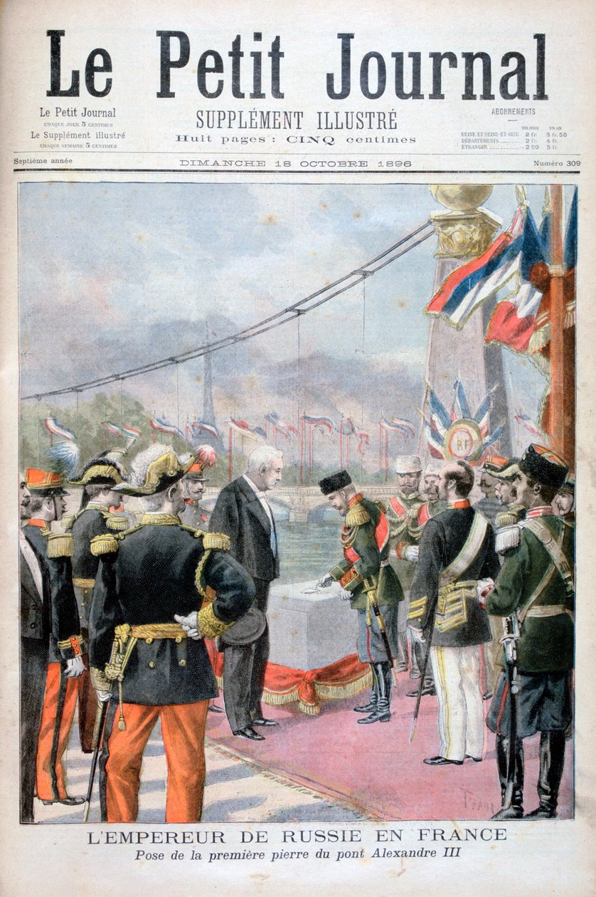 Nicolás II de Rusia y Félix Faure, Presidente de la República Francesa, 1896 de Oswaldo Tofani