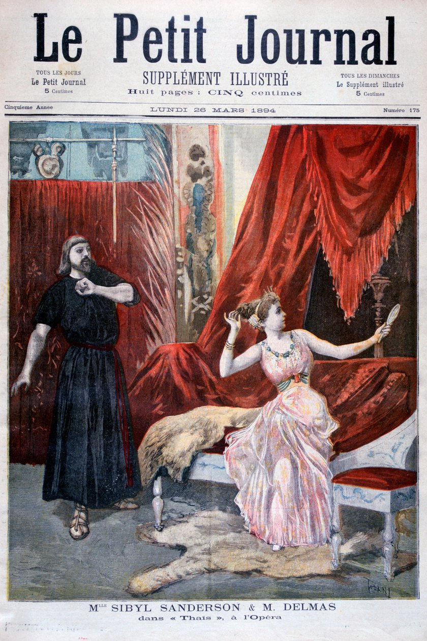 Sibyl Sanderson y Delmas en la ópera Thais de Jules Massenet, París, 1894 de Oswaldo Tofani