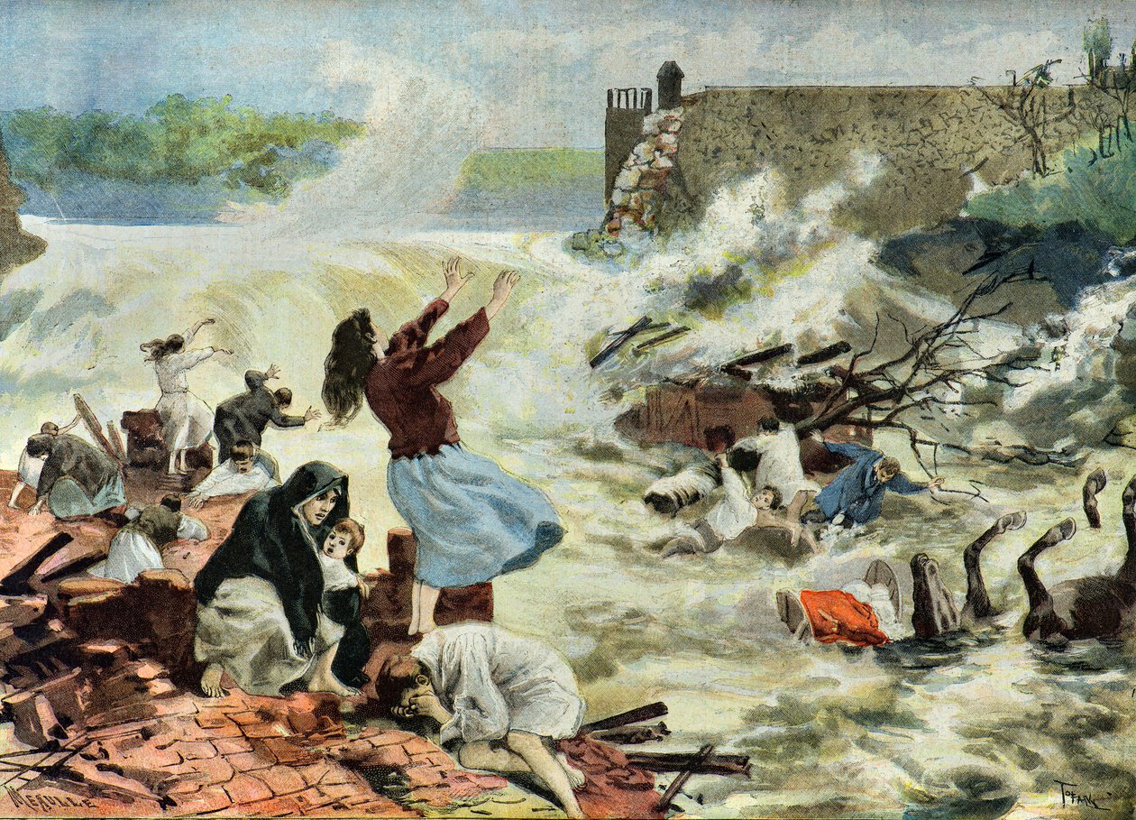 El desastre de Bouzey,1895 (Ilustración) de Oswaldo Tofani