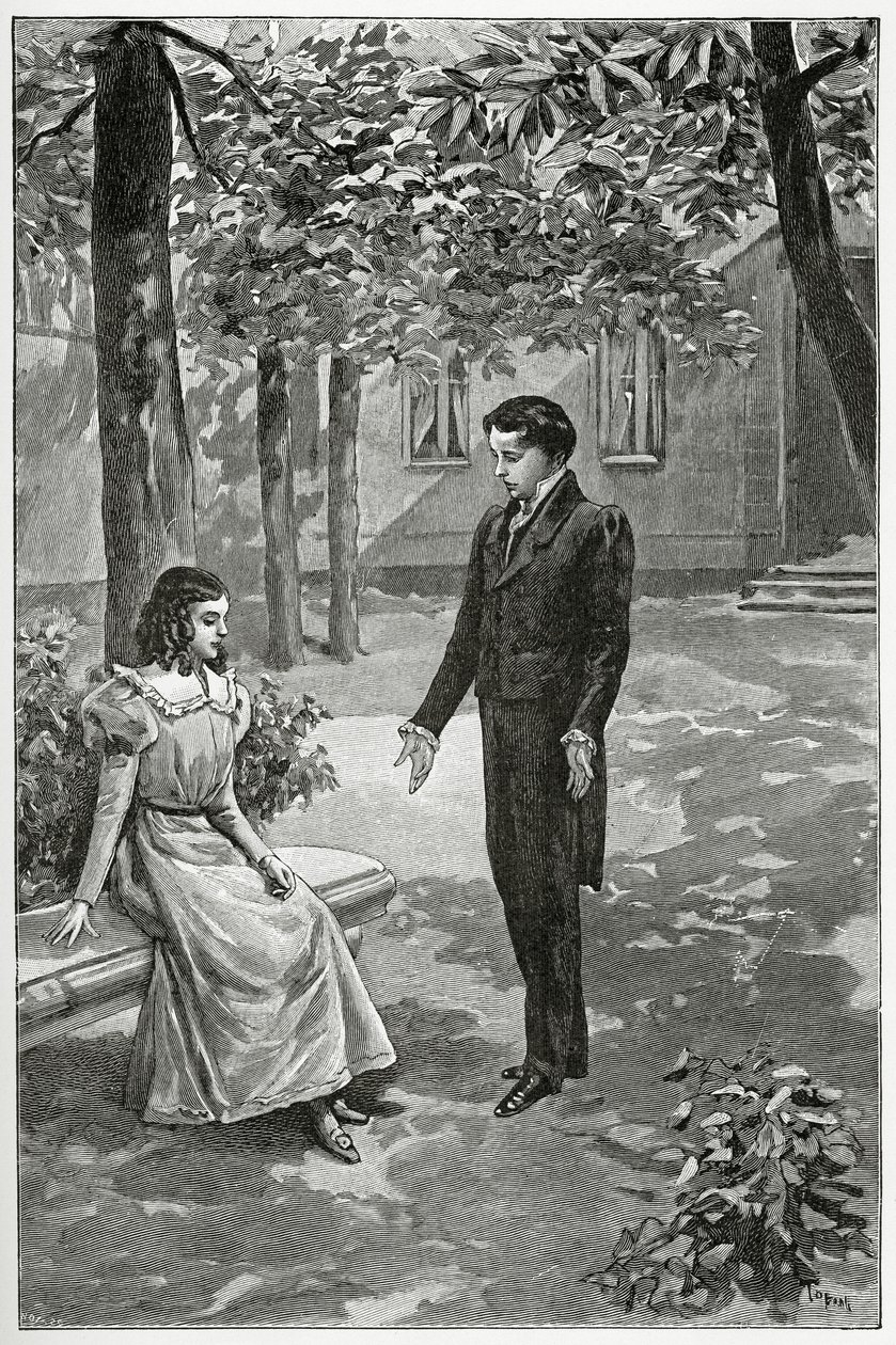Victor Hugo declarando su amor a Adèle Foucher, siglo XIX de Oswaldo Tofani