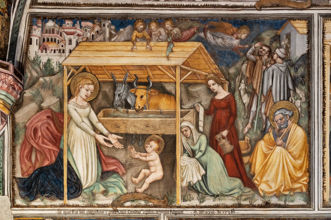 Detalle de una pared: Nacimiento de Ottaviano Nelli