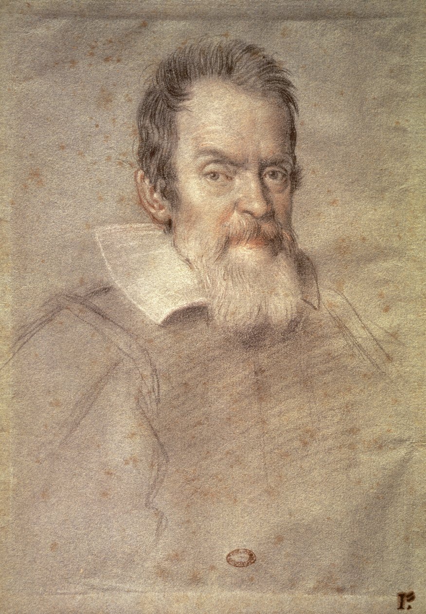 Retrato de Galileo Galilei (1564-1642) Astrónomo y Físico de Ottavio Mario Leoni