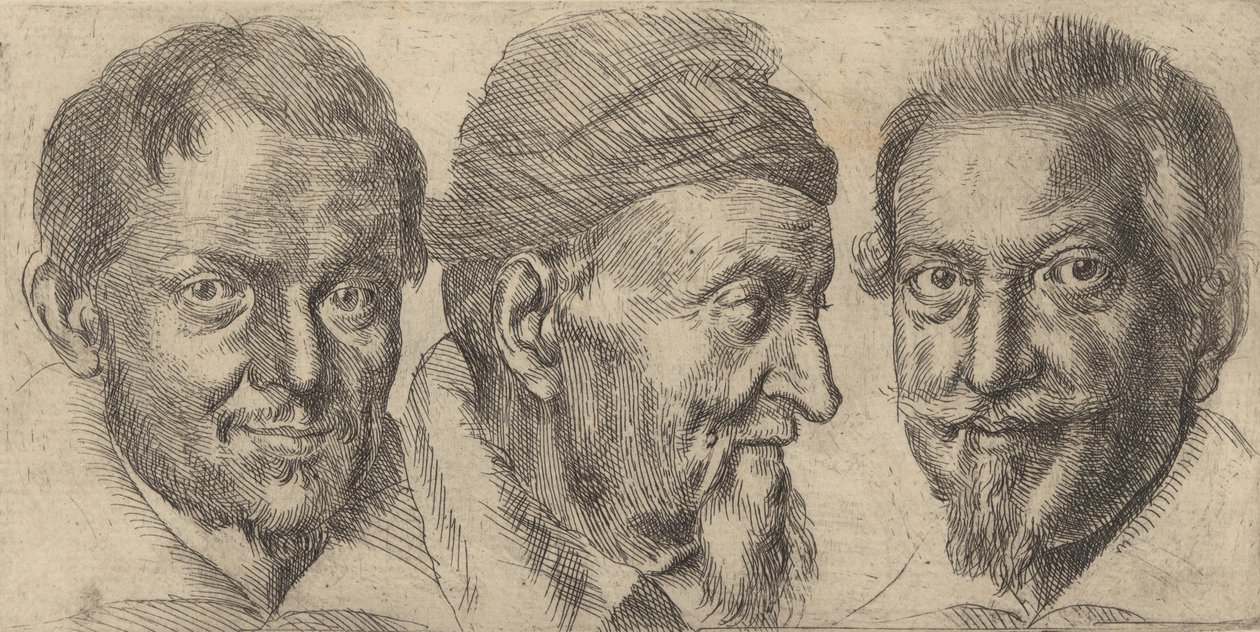 Tres retratos posiblemente representando a Camillo Graffico, Ercole Pedemonte y Antoni, ca. 1620-30 de Ottavio Mario Leoni